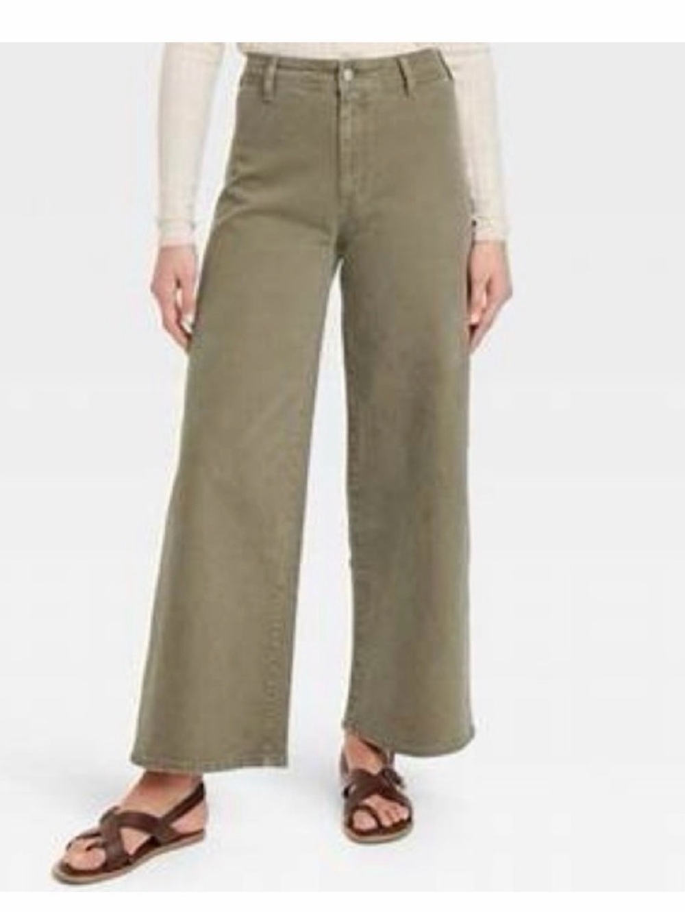 Universal Thread Sailor Wide Leg High-Rise Jeans in Olive